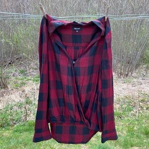 Madewell Black and Red Buffalo Check Long Sleeve